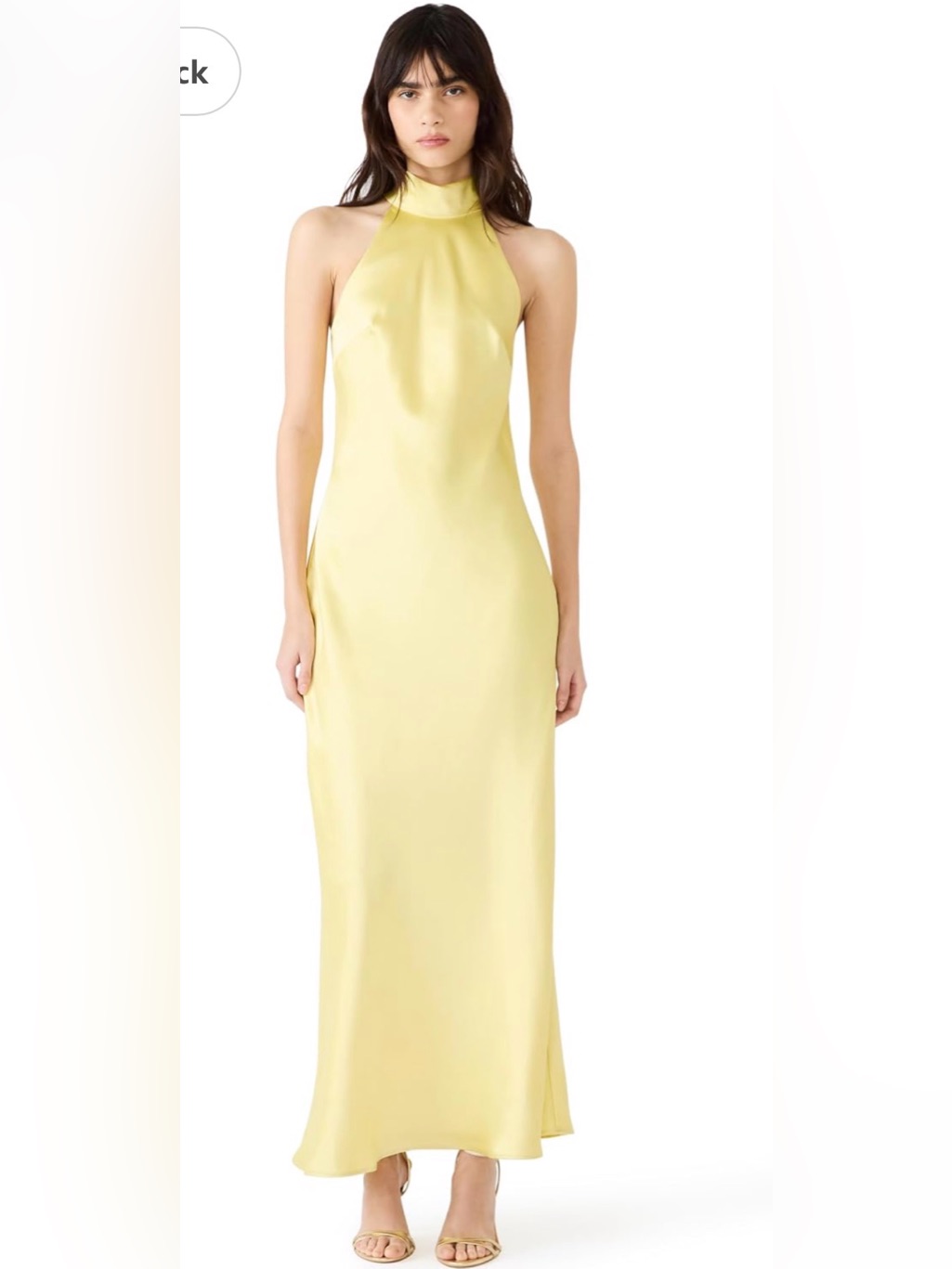 Steve Madden Yellow Satin Halter Slip Dress